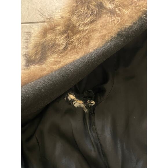 Vintage Fur Coat Paul Levy 100% Wool Gray Brow Large - Picture 10 of 13